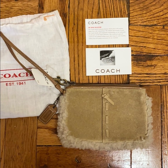 NWT Coach brown suede skinny wristlet - Picture 2 of 8